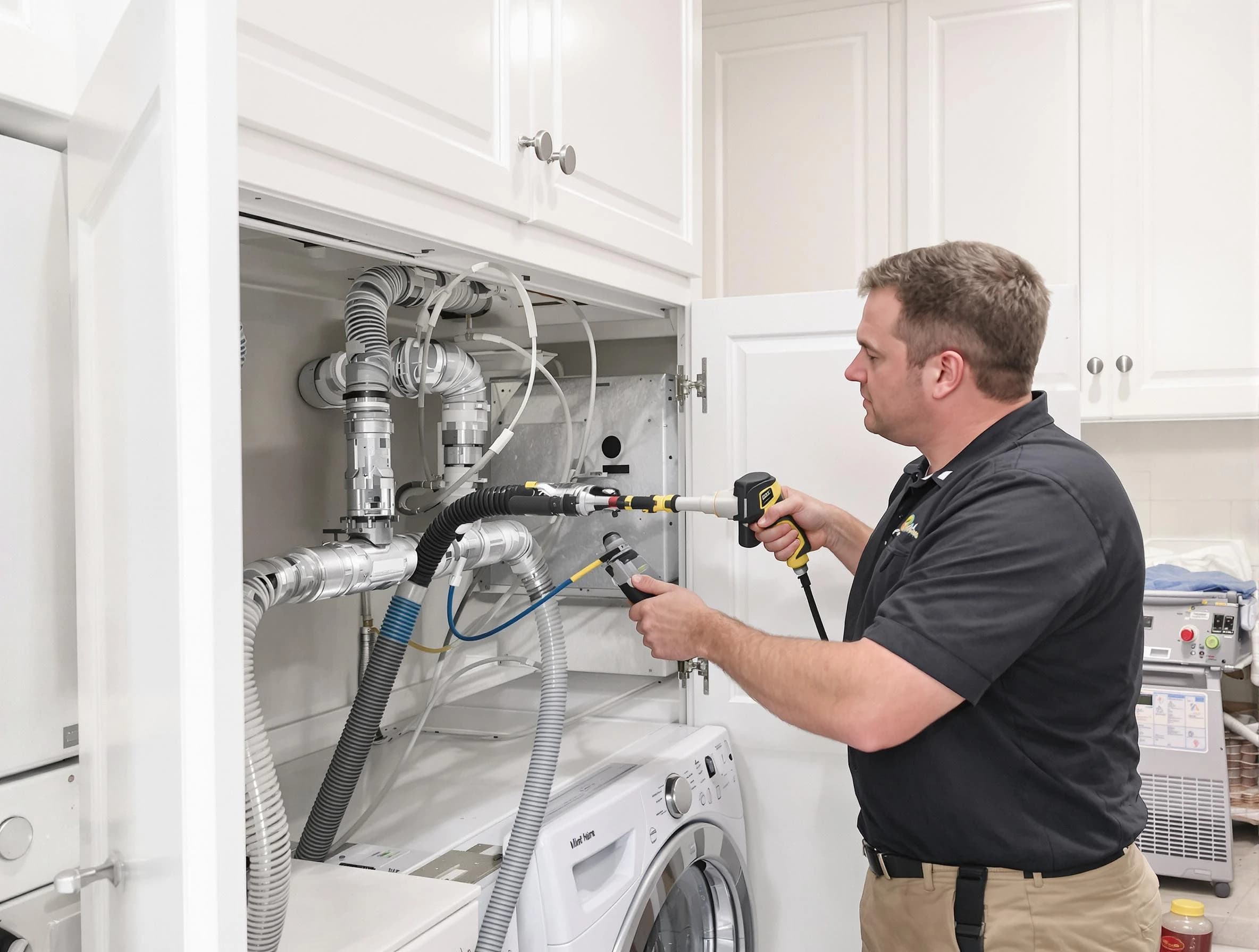 Clinton Dryer Vent Cleaning professional removing severe blockage from a clogged dryer vent in Clinton