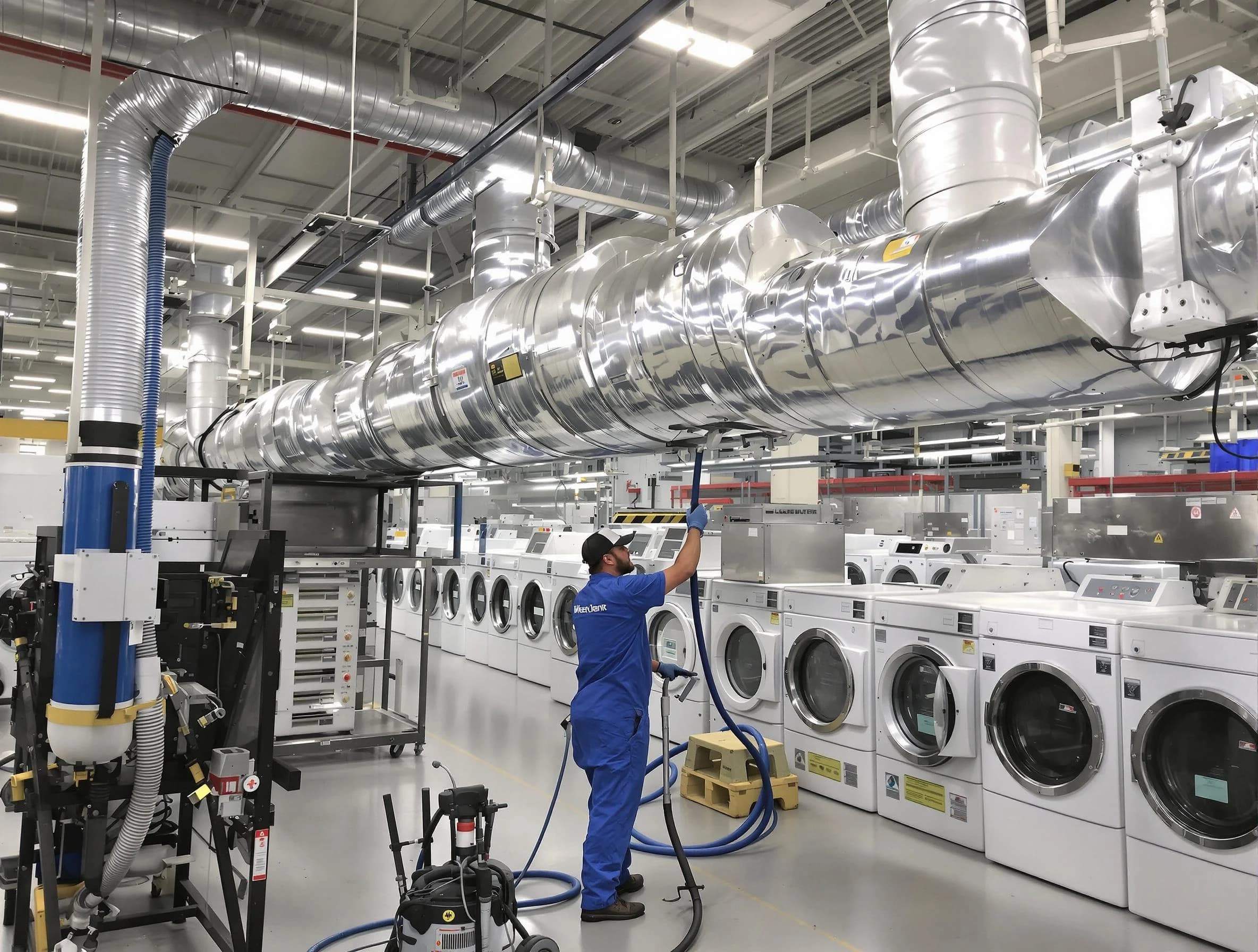 Clinton Dryer Vent Cleaning team performing heavy-duty industrial dryer vent cleaning in Clinton