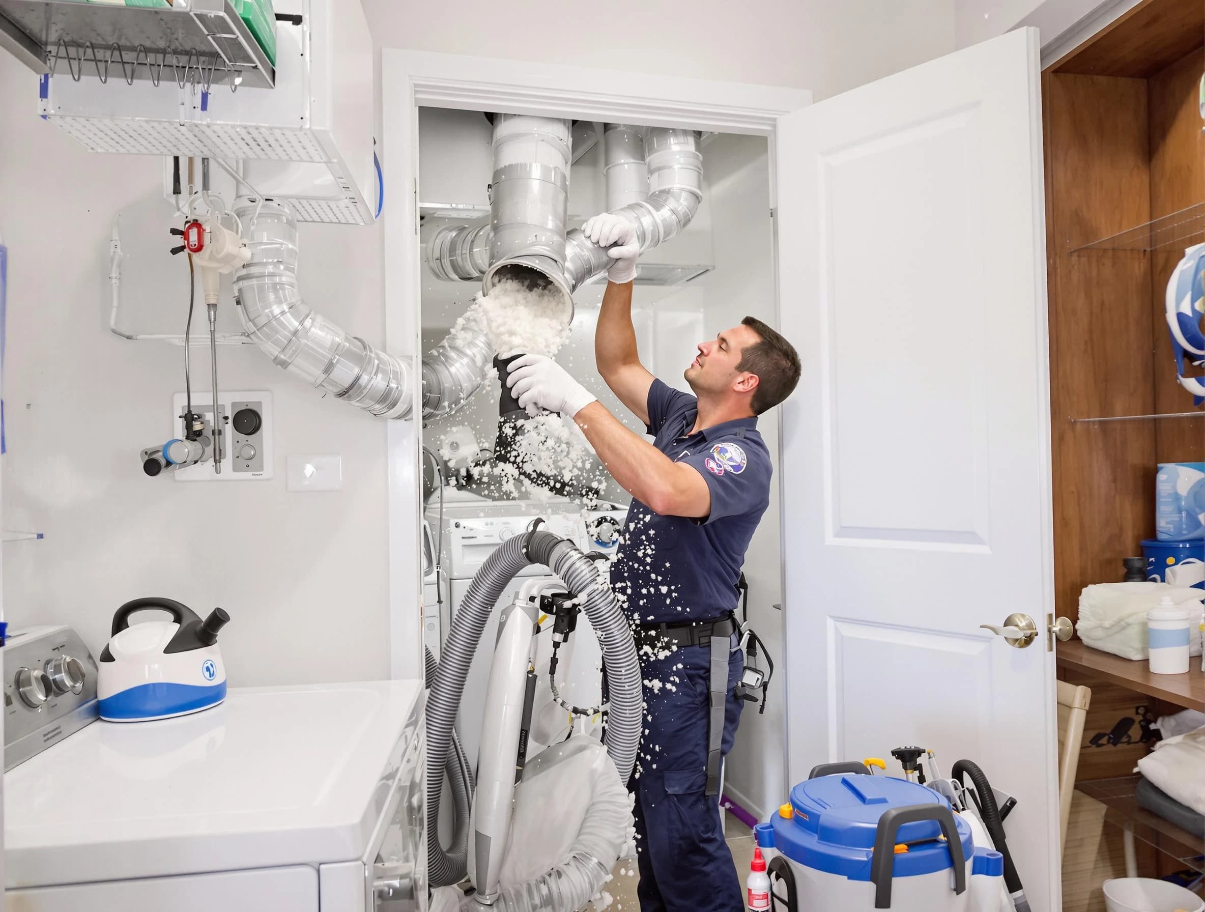 Clinton Dryer Vent Cleaning technician delivering thorough residential dryer vent cleaning service in Clinton